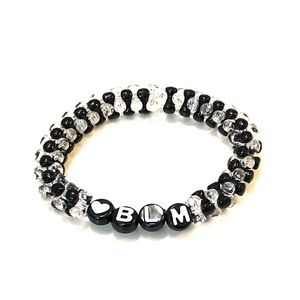 2/$12 Black and Clear Black Lives Matter Bracelet